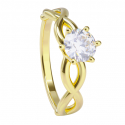 Anillo de compromiso oro amarillo 18k con diamante 0.25ct.