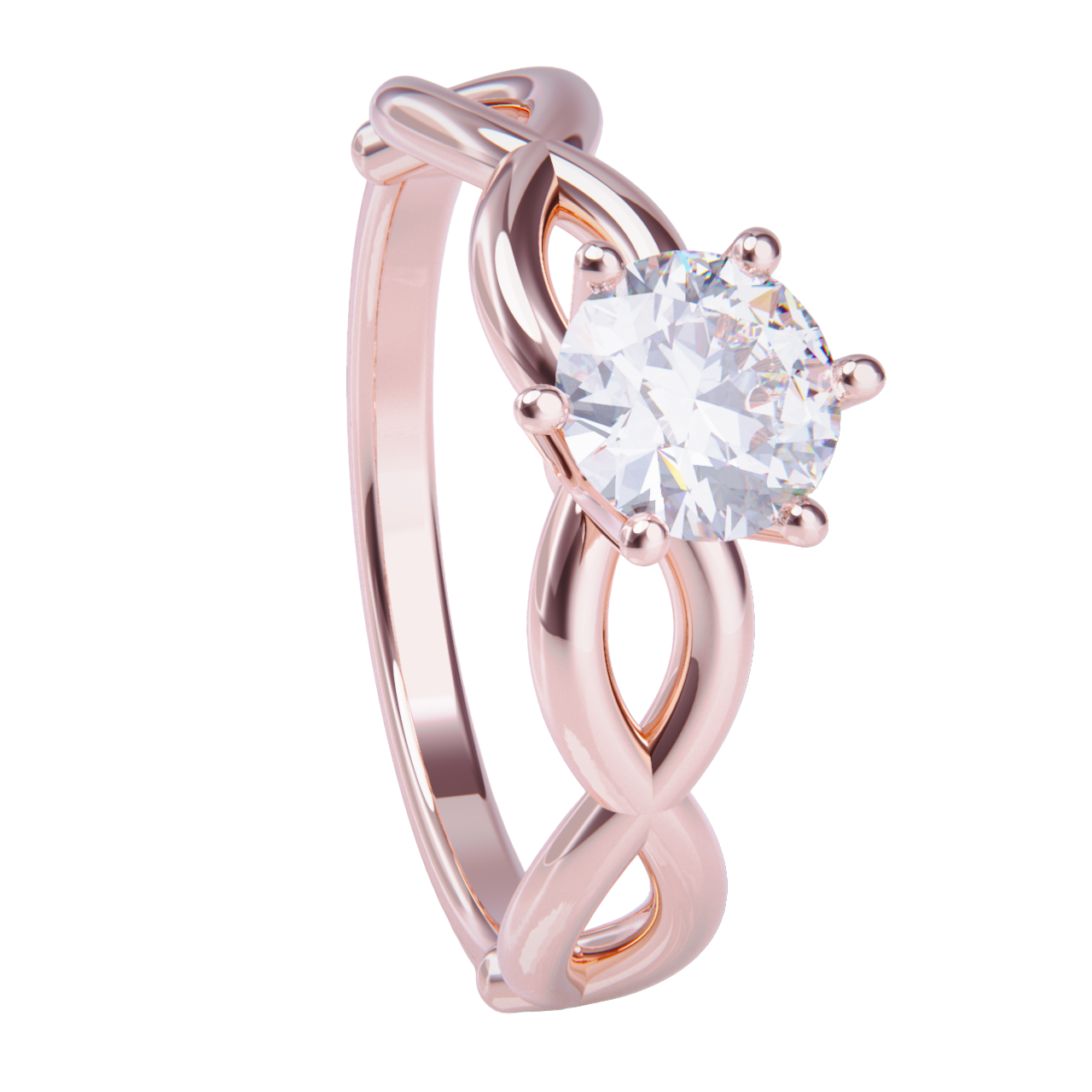 Anillo de compromiso oro rosa 18k con diamante 0.50ct.