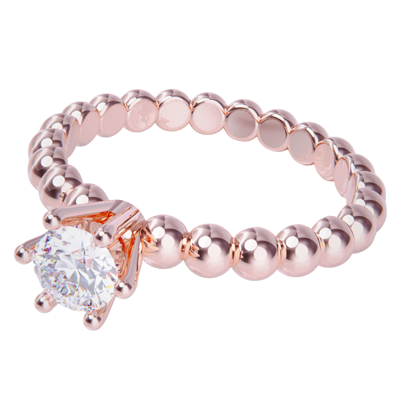 Anillo de compromiso oro rosa 18k. con diamante 1.00ct.