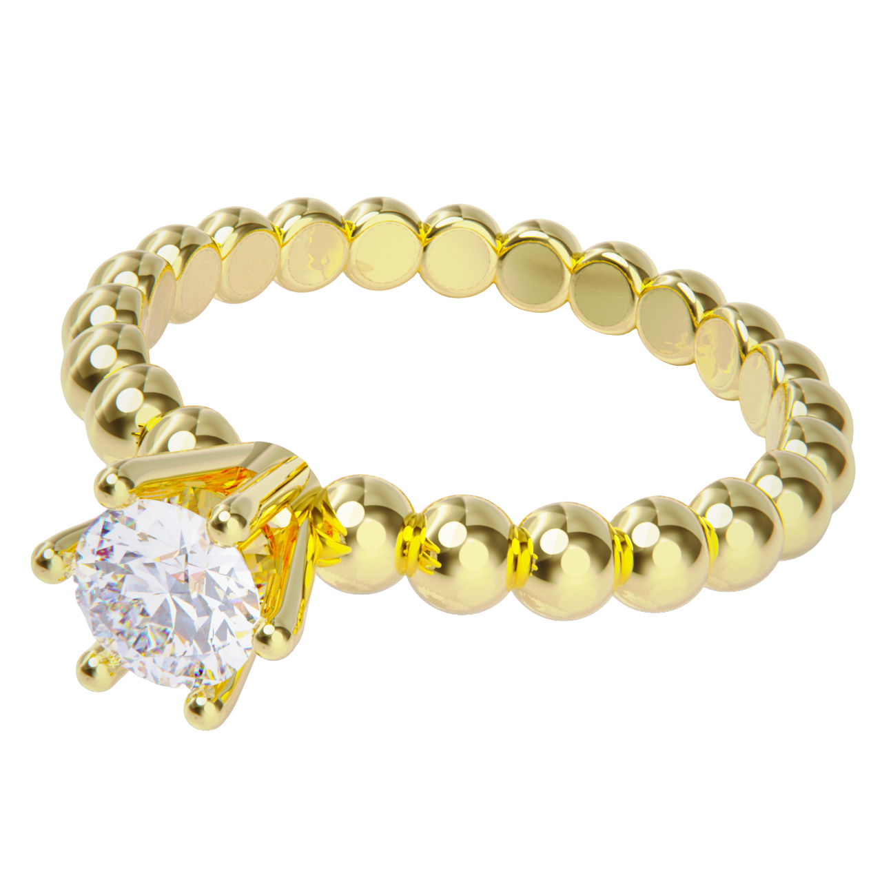 Anillo de compromiso oro amarillo 18k. con diamante 1.00ct.