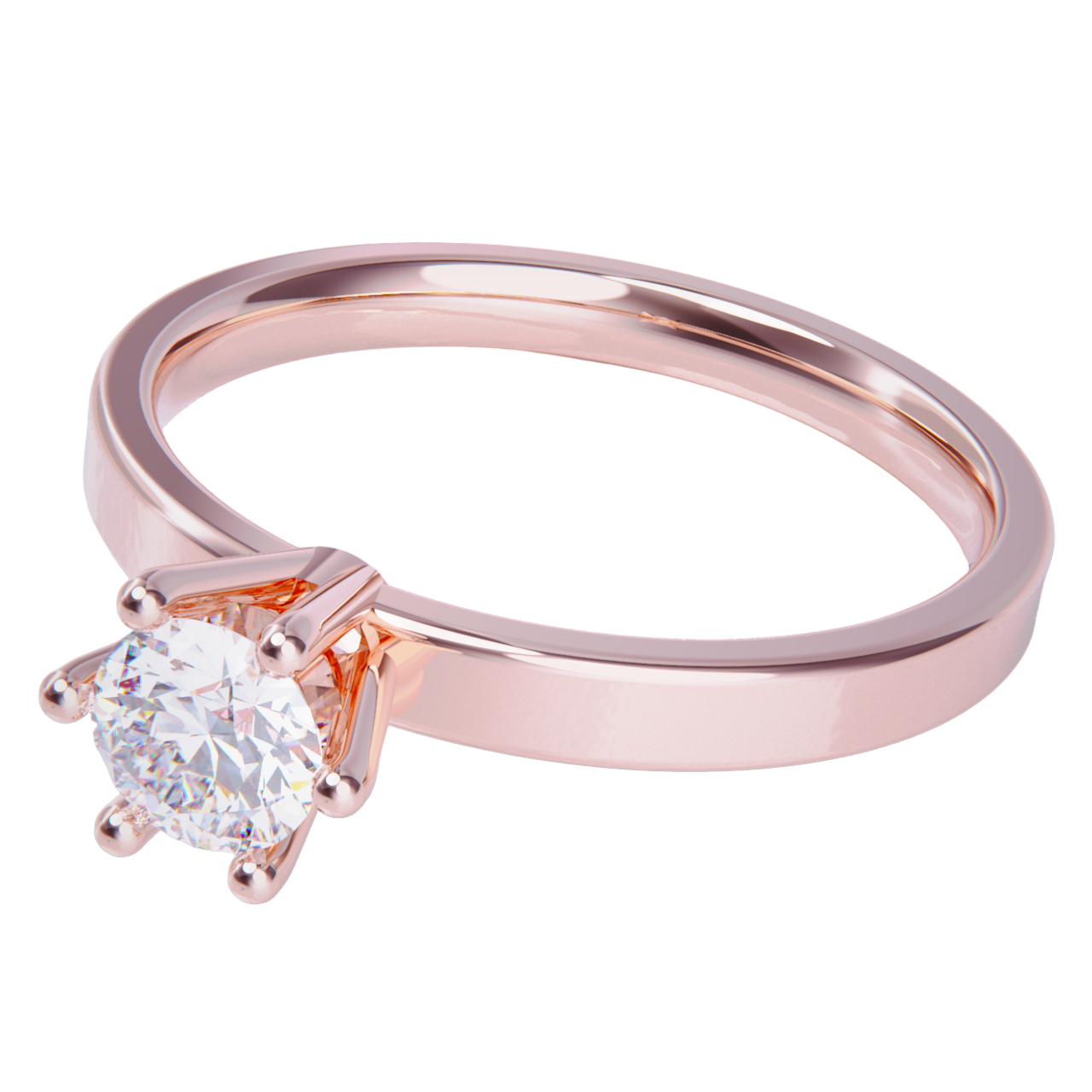 Anillo de compromiso oro rosa 18k. con diamante 1.00ct.