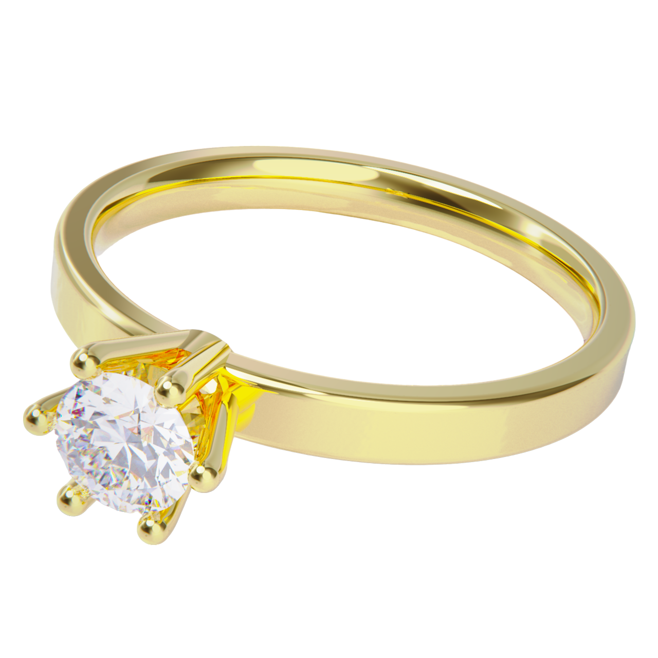 Anillo de compromiso oro amarillo 18k. con diamante 1.00ct.