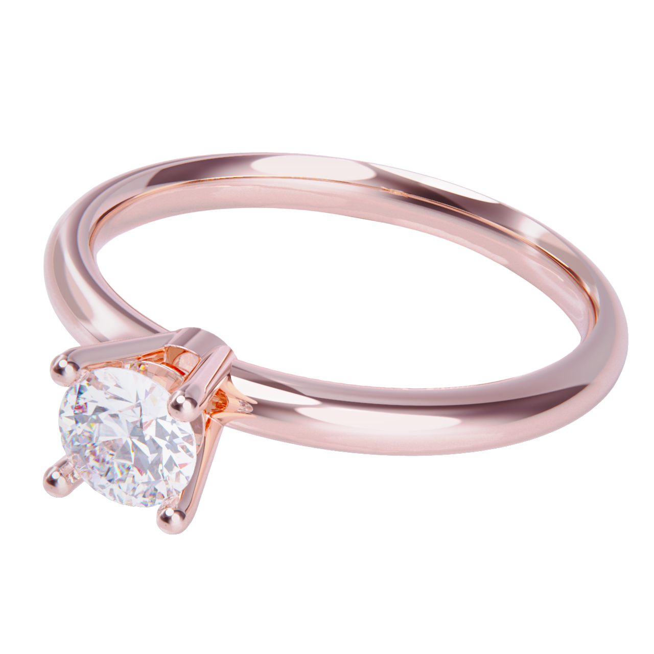 Anillo de oro rosa 18k.con diamante 0.50ct.