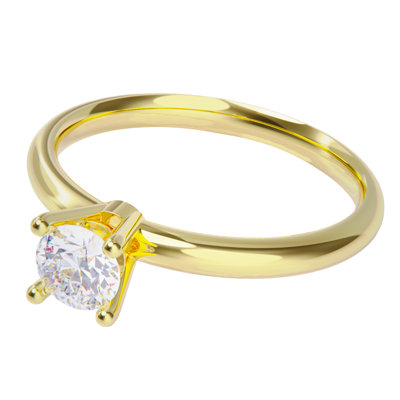 Anillo de compromiso oro amarillo 18k. con diamante de 0.50ct.