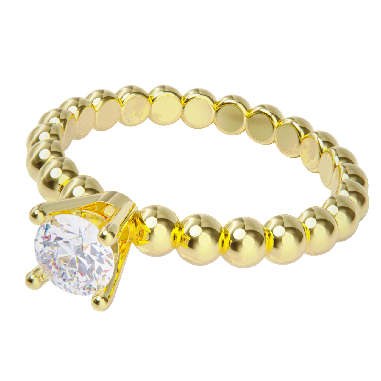 Anillo de compromiso oro amarillo 18k. con diamante 1.00ct.