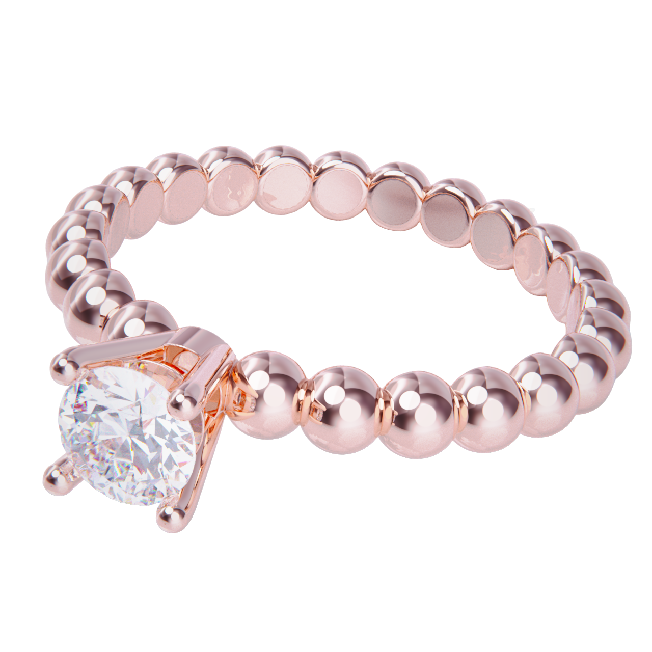 Anillo de compromiso oro rosa 18k. con diamante 0.70ct.