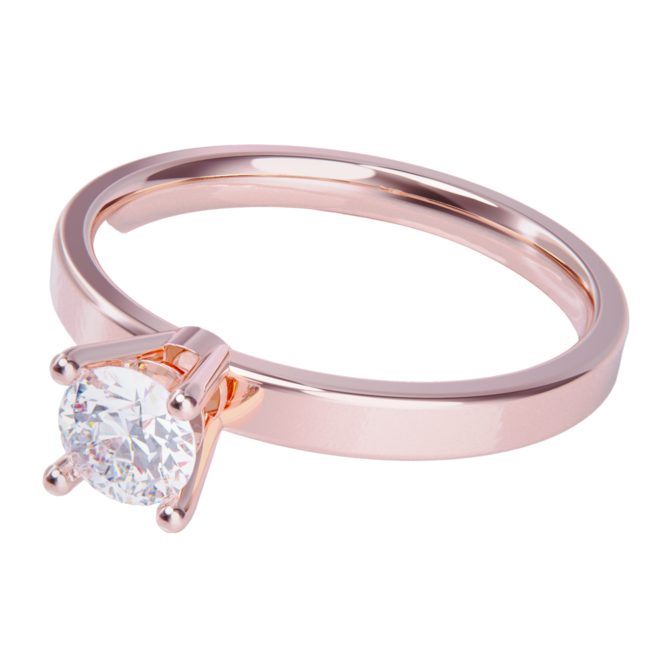 Anillo de compromiso oro rosa 18k. con diamante 0.25ct.