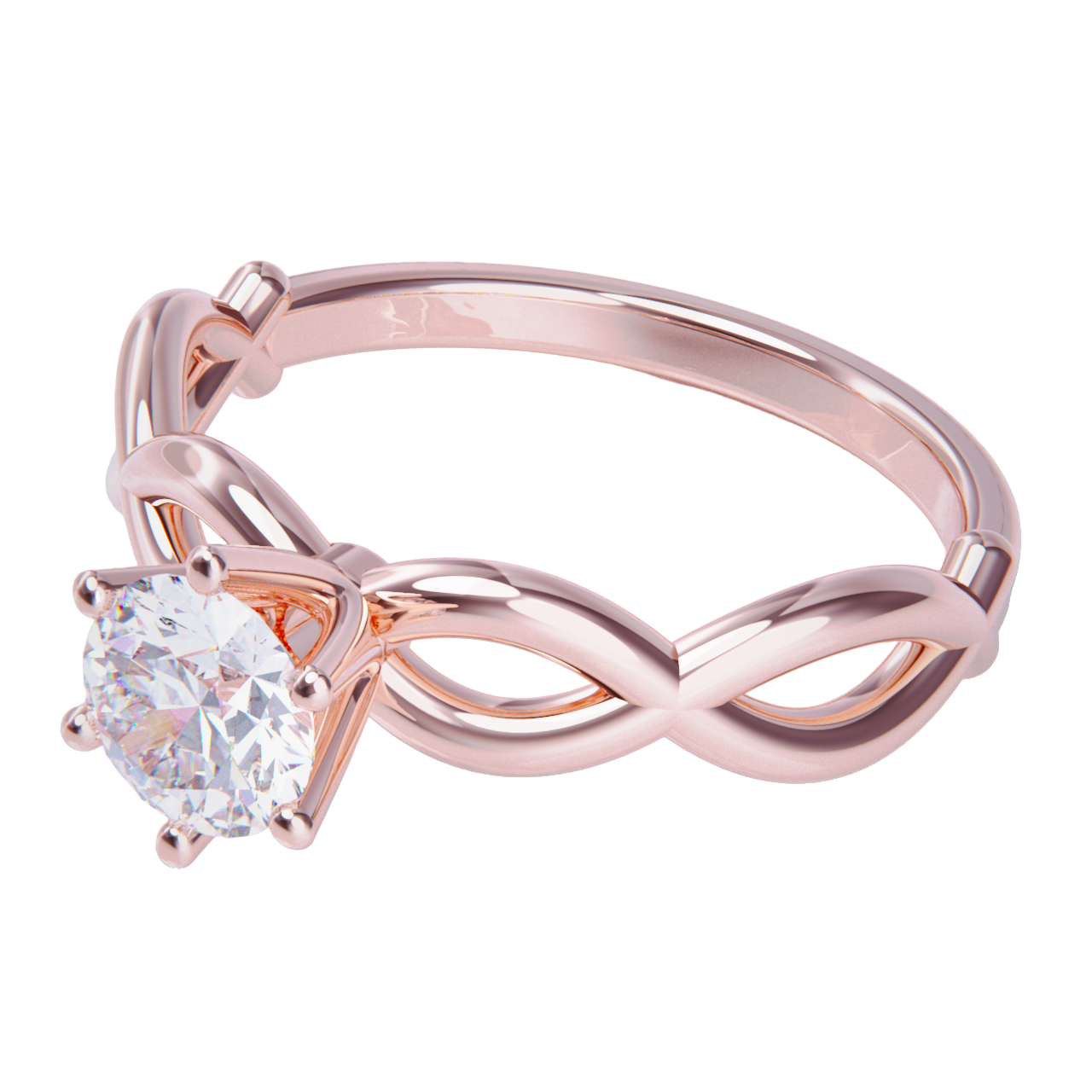 Anillo de compromiso oro rosa 18k con diamante 0.50ct.