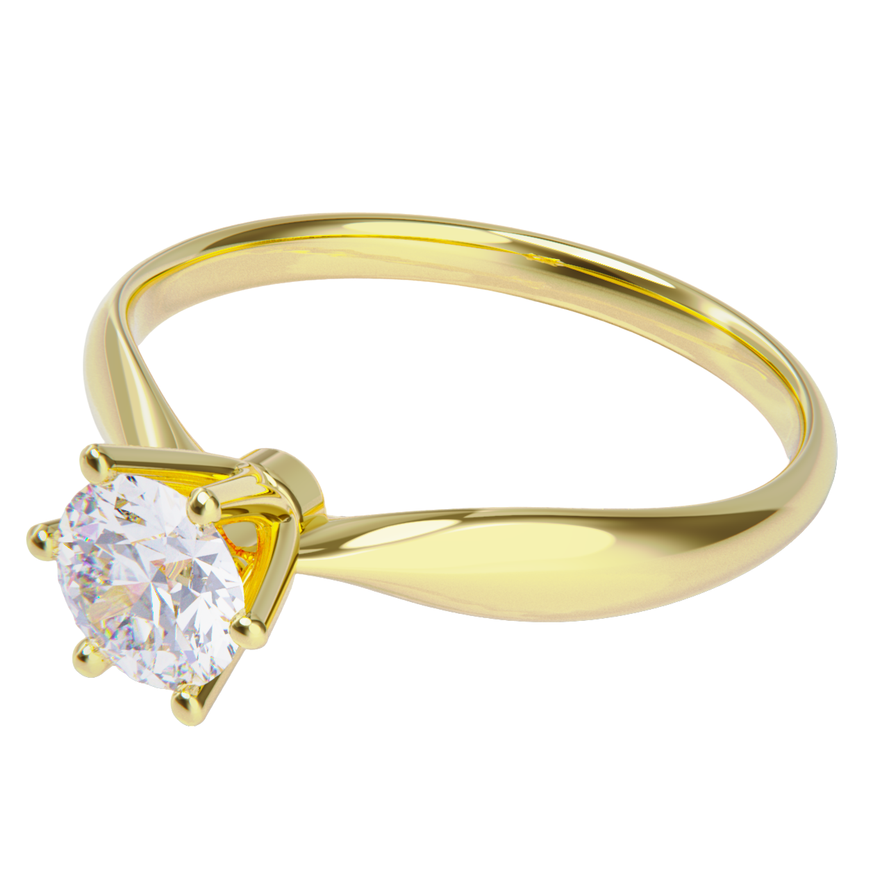 Anillo de compromiso oro amarillo 18k. con diamante 0.50ct.