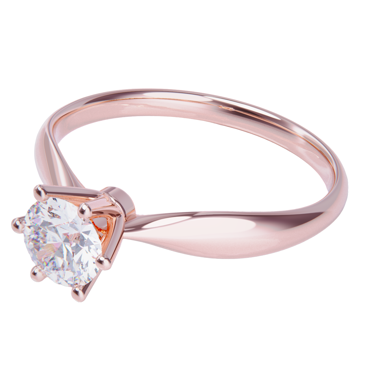 Anillo de compromiso oro rosa 18k. con diamante 0.50ct.