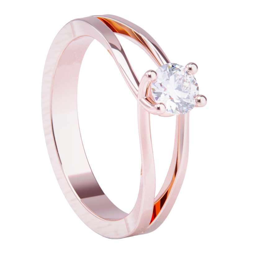Anillo de compromiso  oro rosa 18k con diamante 0.25 ct