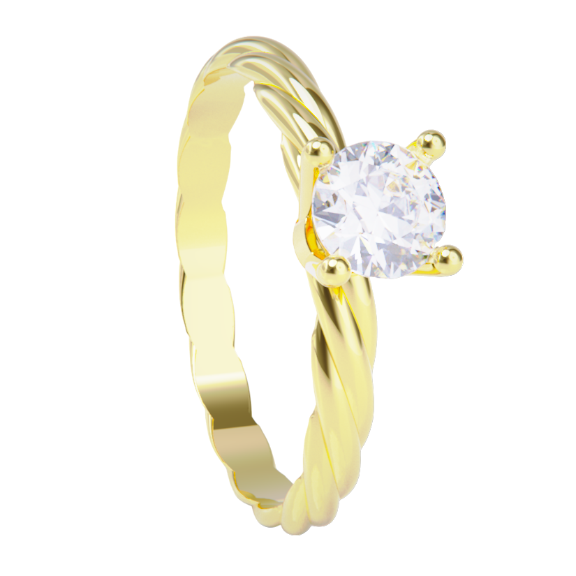 Anillo de compromiso oro amarillo 18k con diamante 0.70ct.