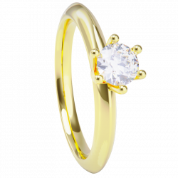 Anillo de compromiso oro amarillo 18k. con diamante 0.25ct.
