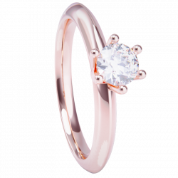 Anillo de compromiso oro rosa 18k. con diamante de 0.25ct.