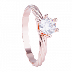 Anillo de compromiso oro rosa 18k con diamante 0.25ct.