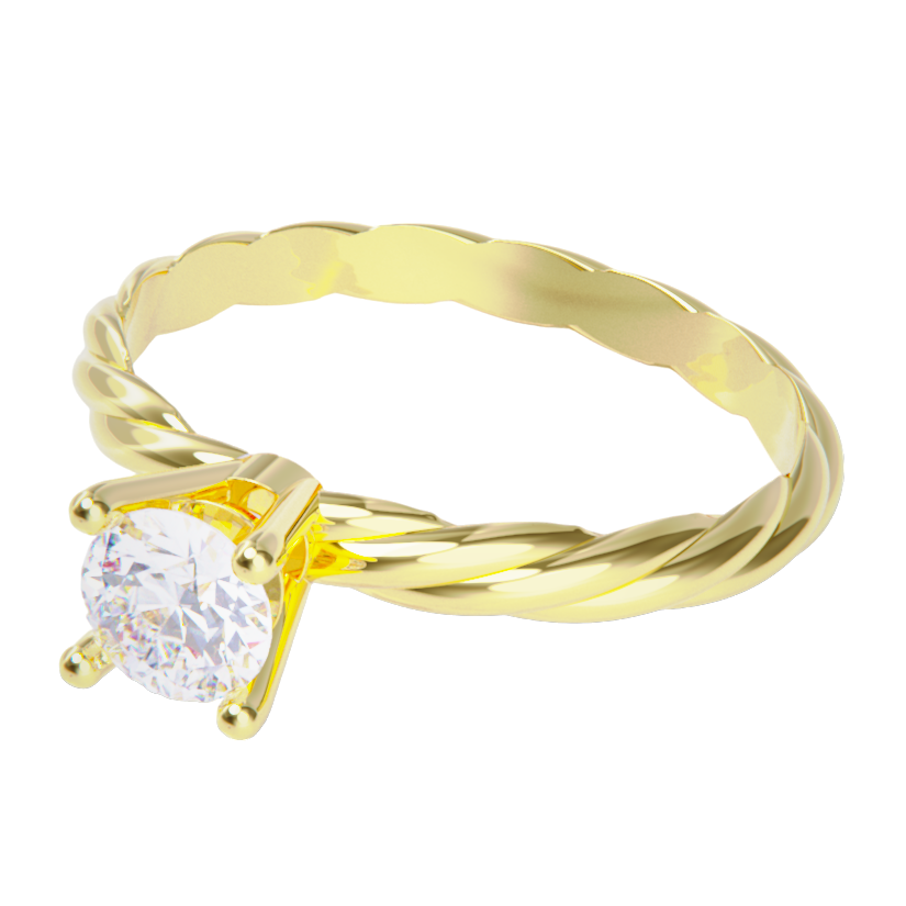 Anillo de compromiso oro amarillo 18k con diamante 0.70ct.