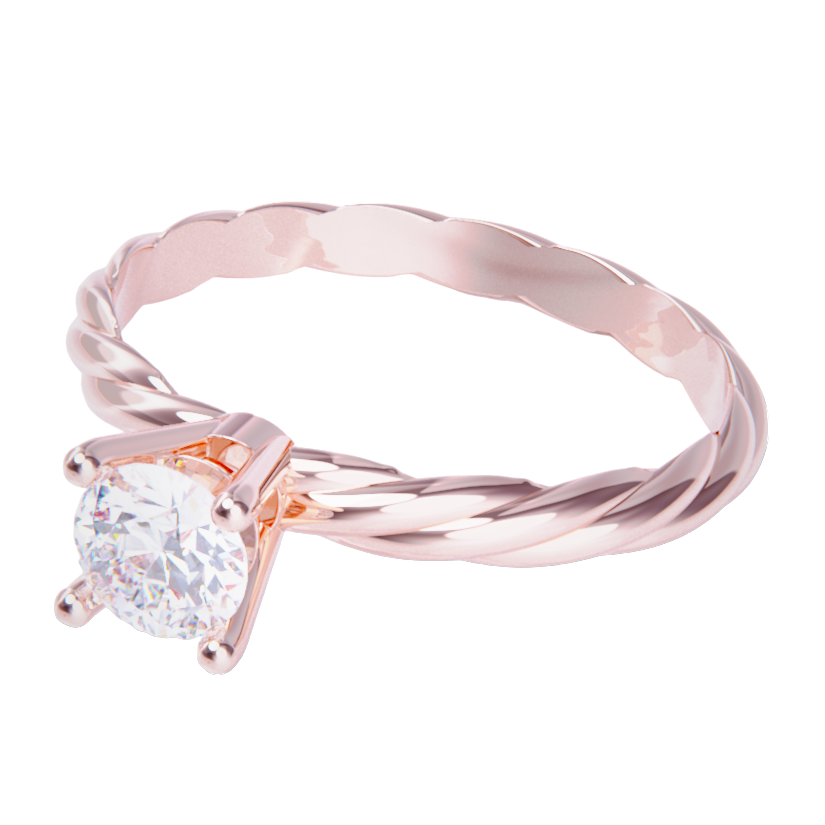 Anillo de compromiso oro rosa 18k con diamante 0.50ct.