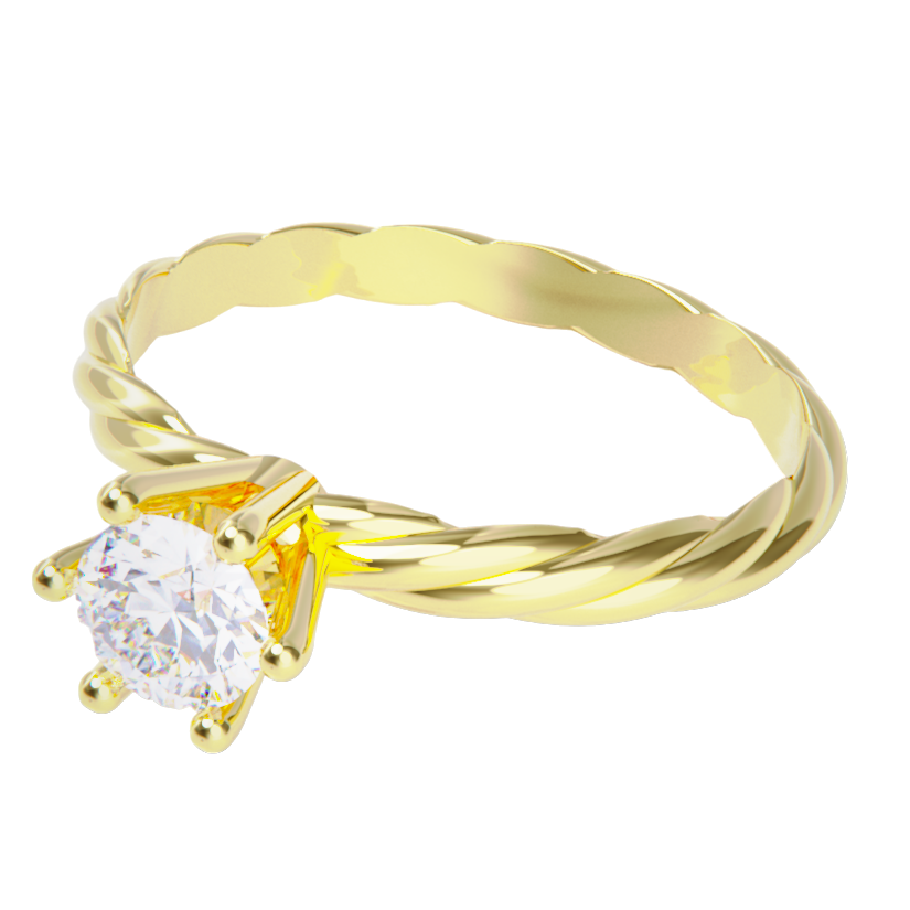Anillo de compromiso oro amarillo 18k con diamante 1.00ct.