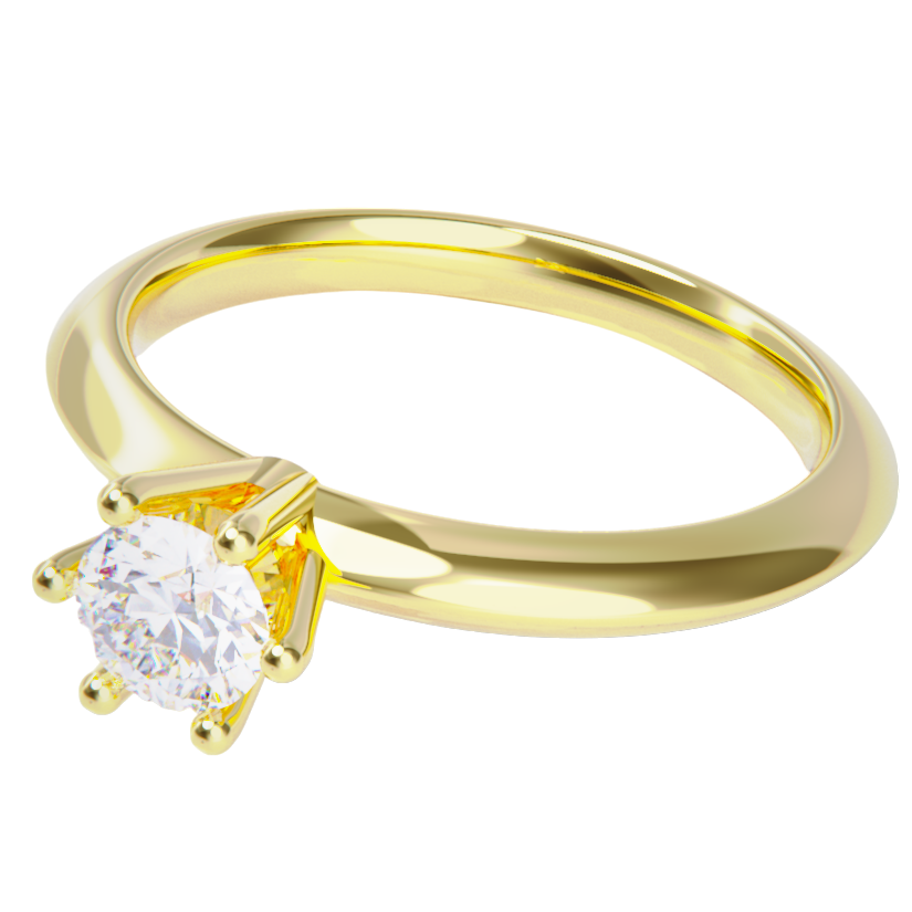 Anillo de compromiso oro amarillo 18k. con diamante 1.00ct.
