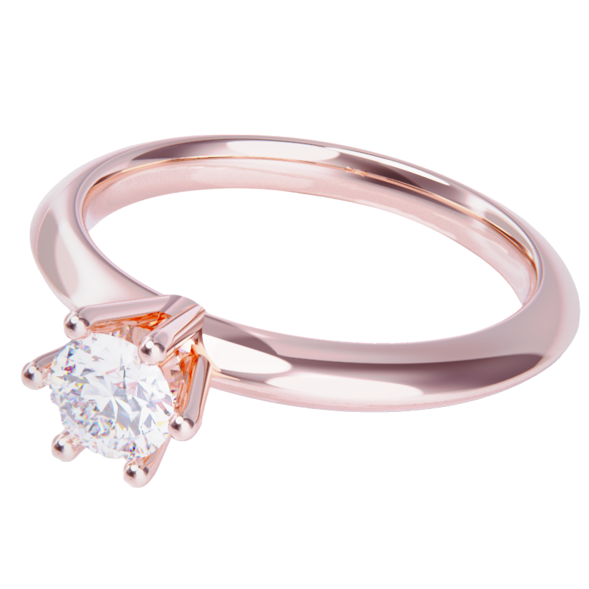 Anillo de compromiso oro rosa 18k. con diamante de 1.00ct.