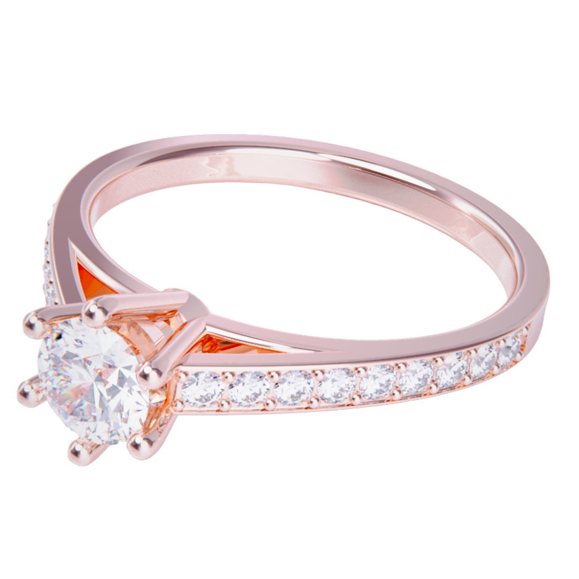 Anillo de compromiso oro rosa 18k.con diamante 0.50ct.
