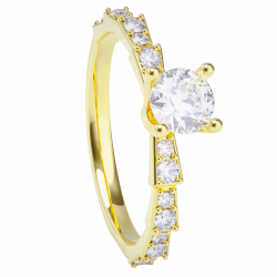 Anillo de compromiso oro amarillo 18k. con diamante 0.25ct.