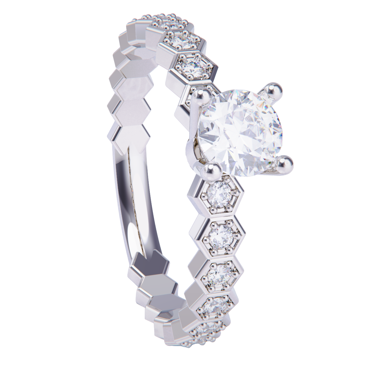 Anillo de compromiso platino con diamante 1.00ct.