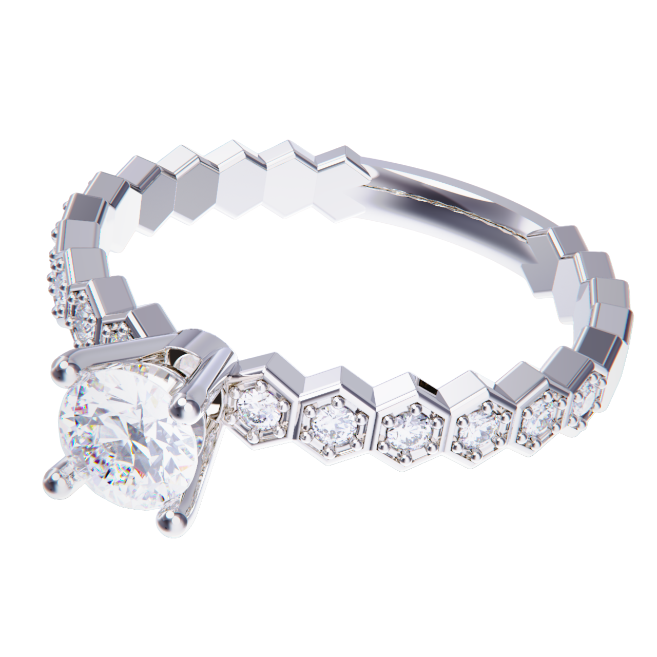 Anillo de compromiso platino con diamante 1.00ct.