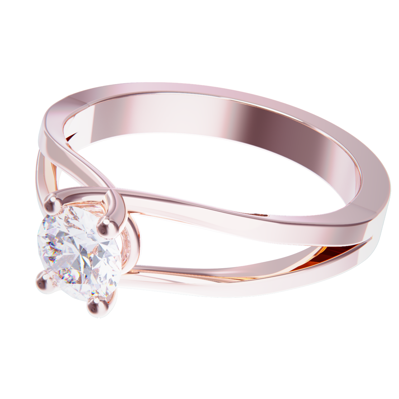 Anillo de compromiso  oro rosa 18k con diamante 0.25 ct