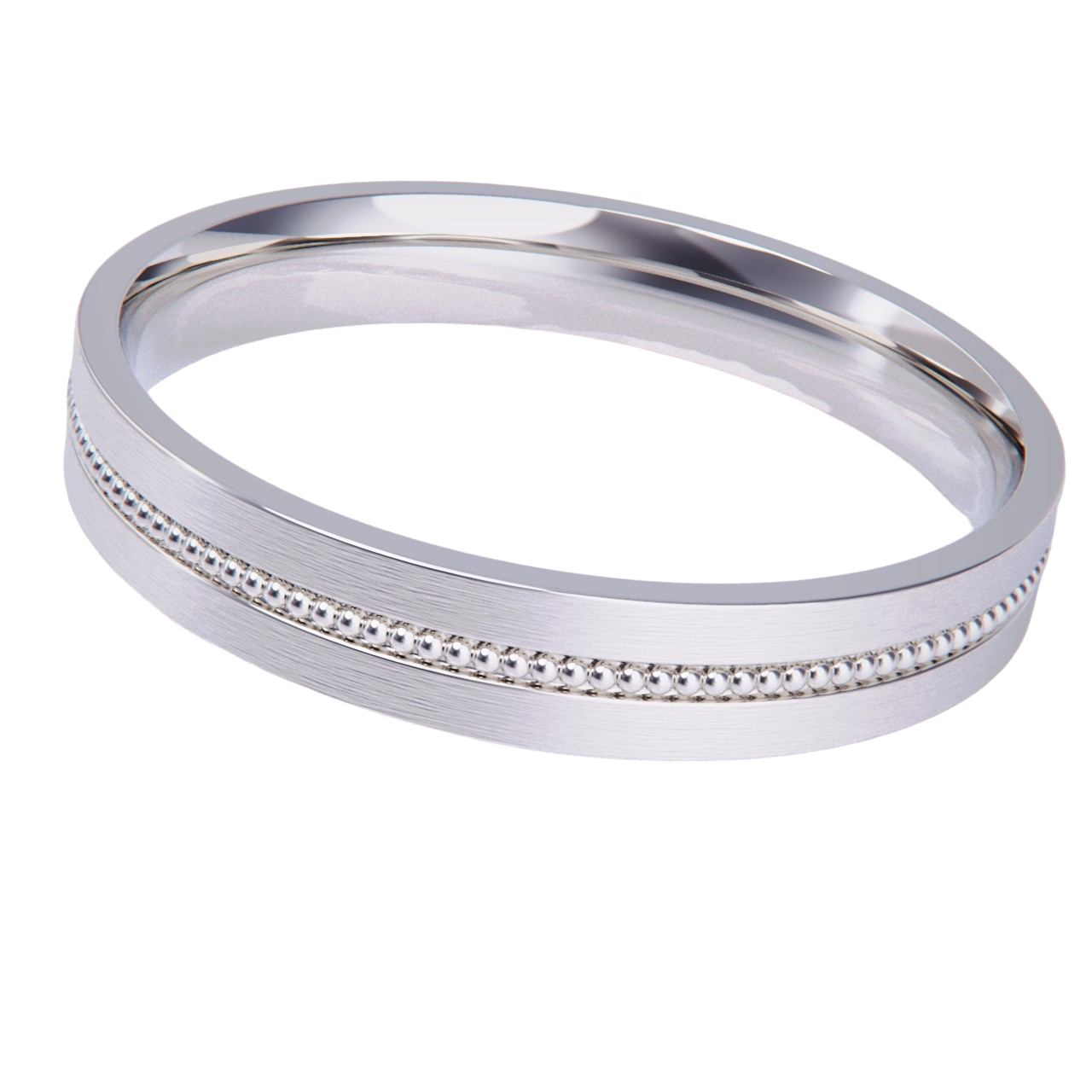 Alianza de boda en platino.