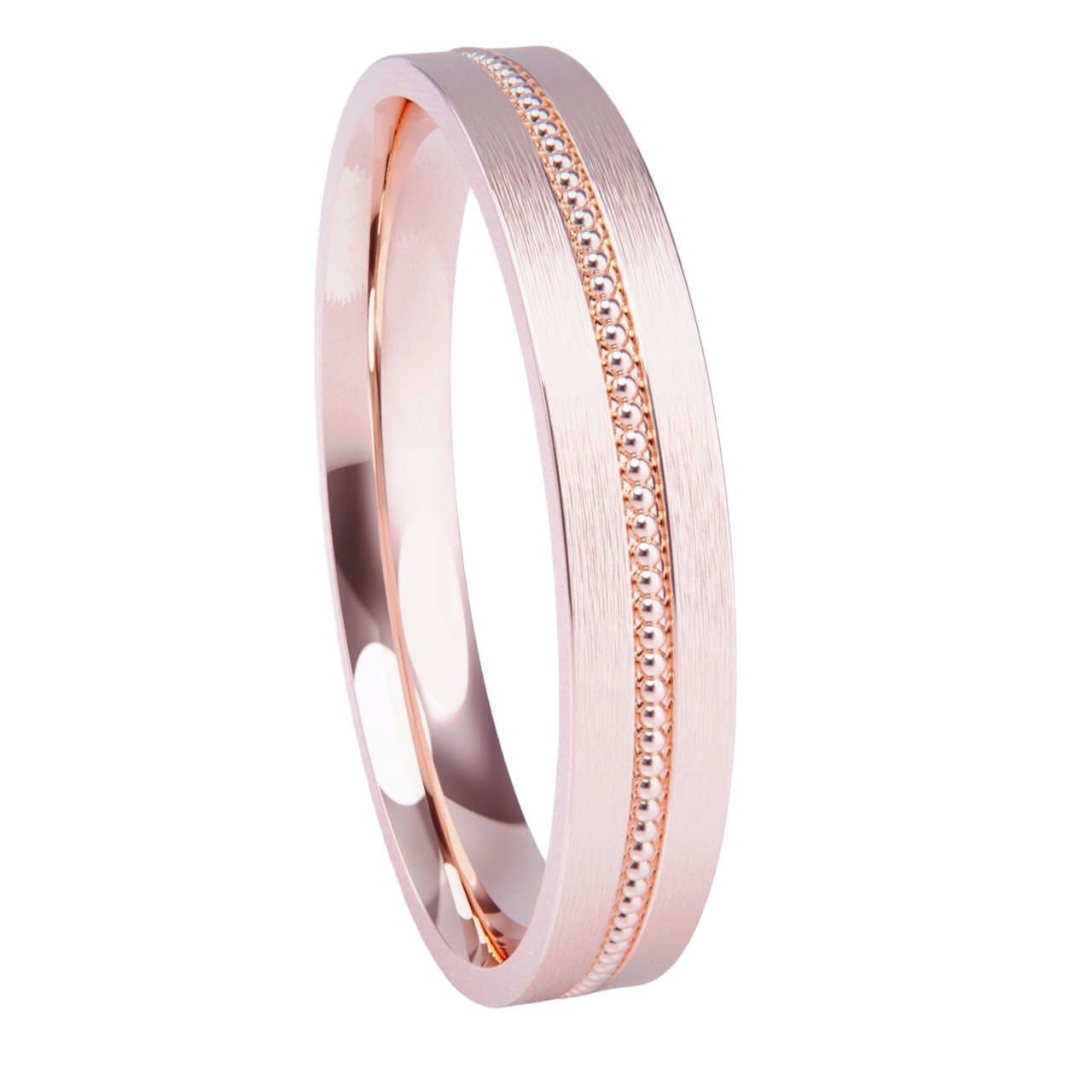 Alianza de boda en oro rosa.