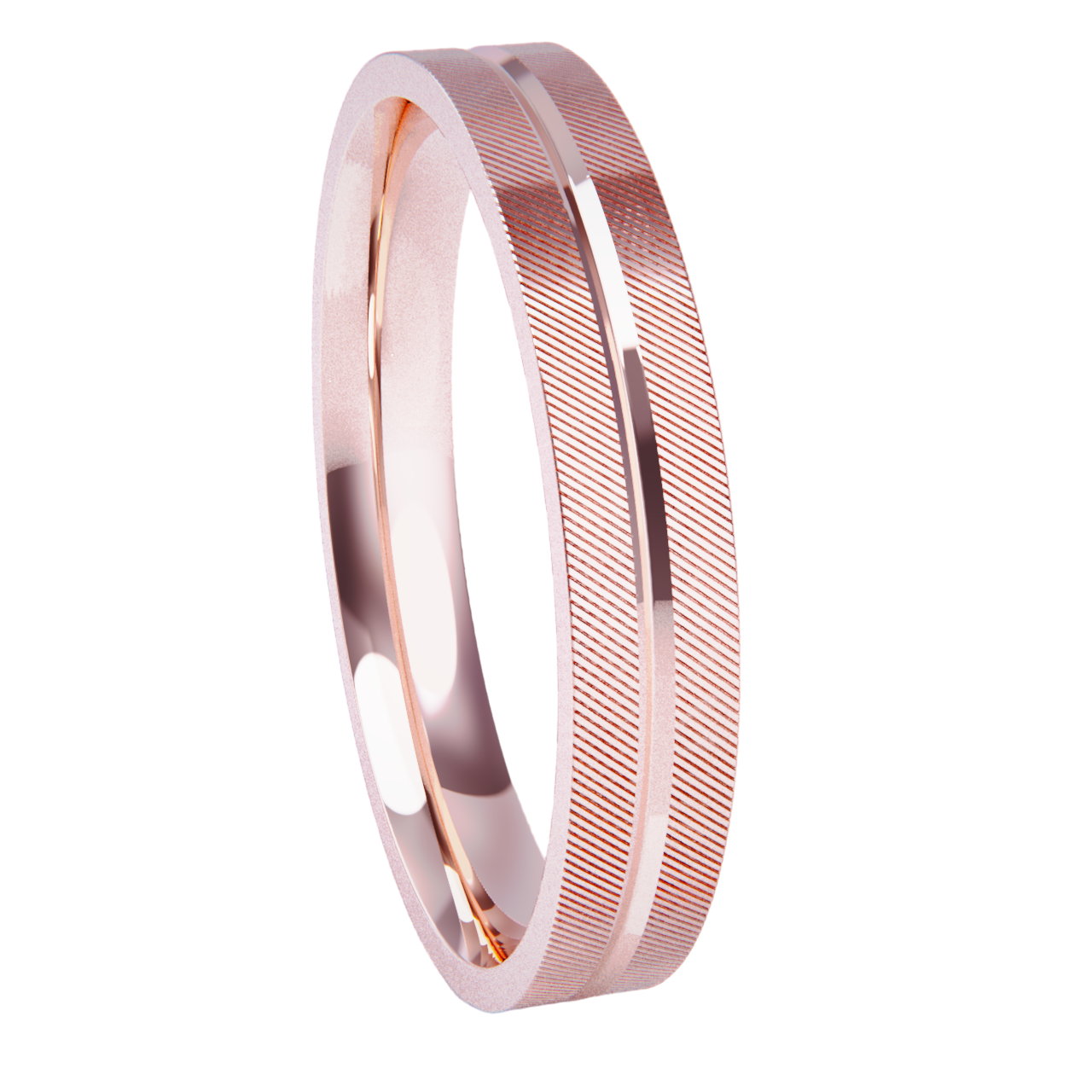 Alianza de boda en oro rosa.