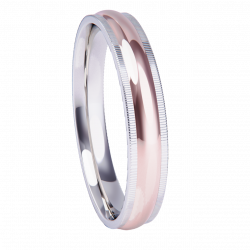 Alianza de boda en platino y oro.