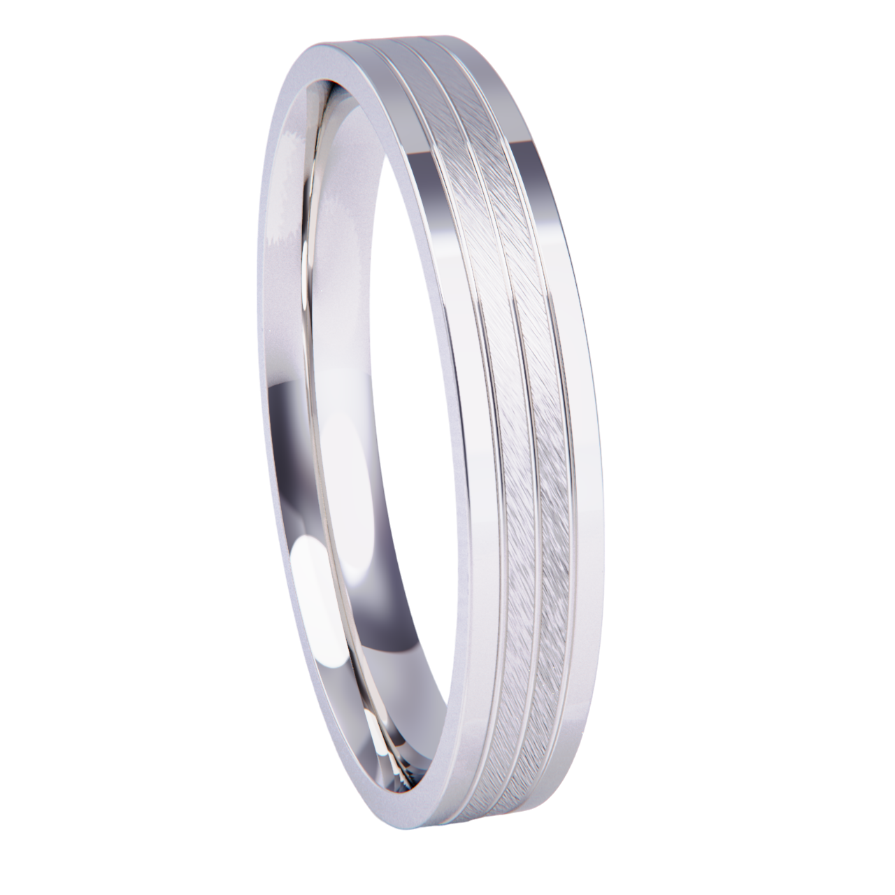 Alianza de boda en platino.