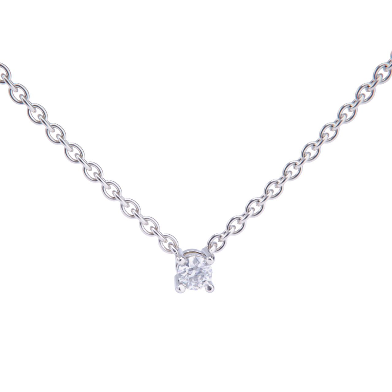 Colgante de platino con diamante de 0.10 ct.