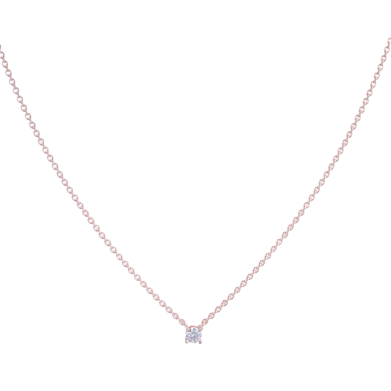 Colgante de oro rosa con diamante de 0.10 ct.