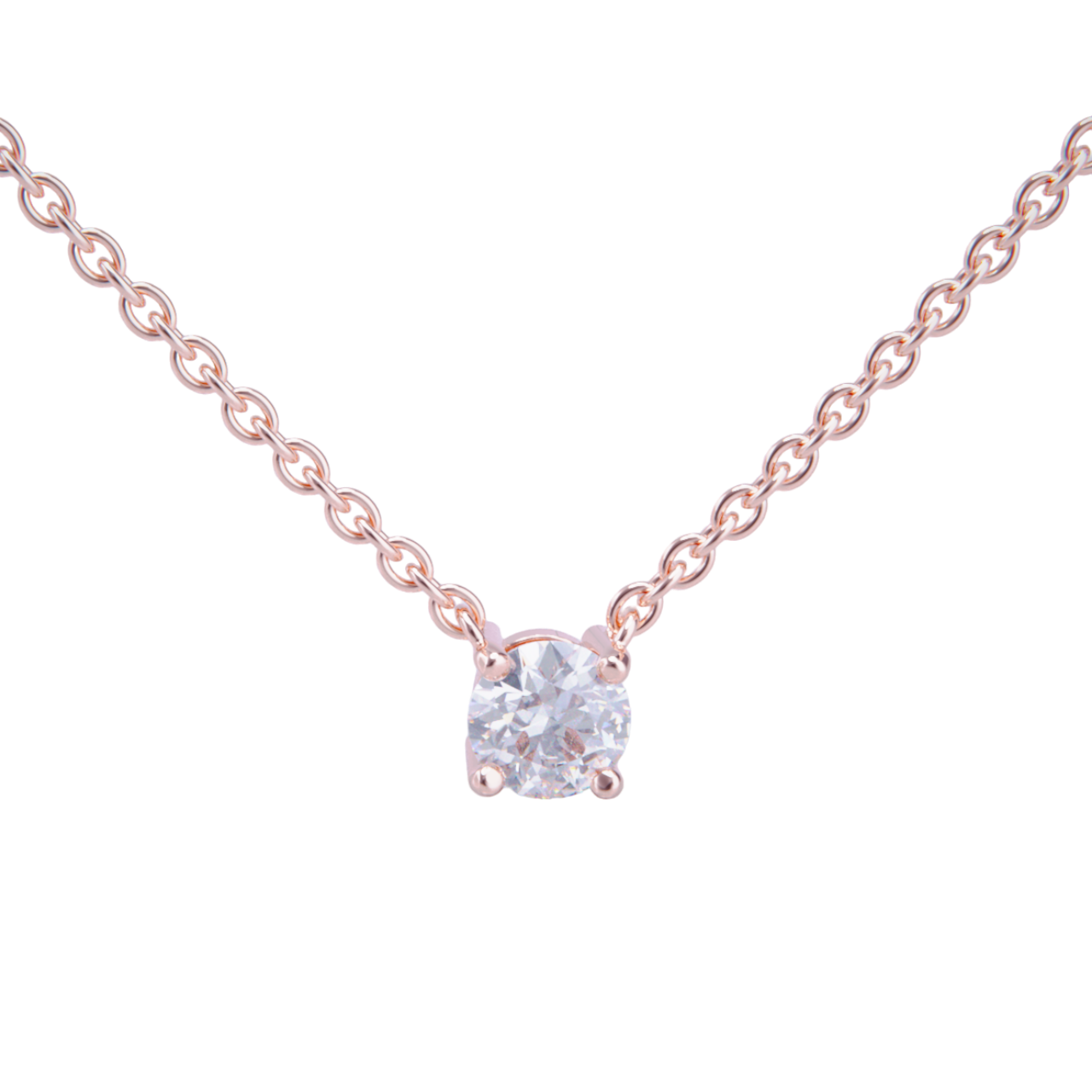 Colgante de oro rosa con diamante de 0.50ct.