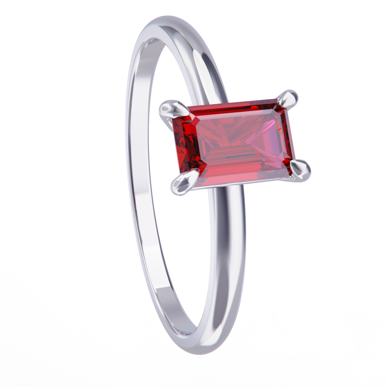 Platinum and Rubi Ring