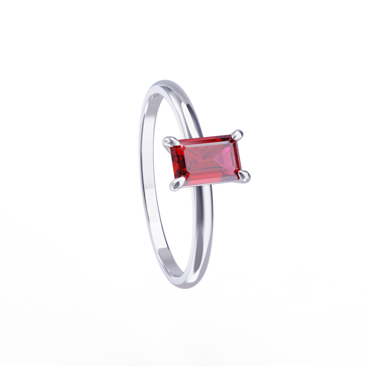 Platinum and Rubi Ring