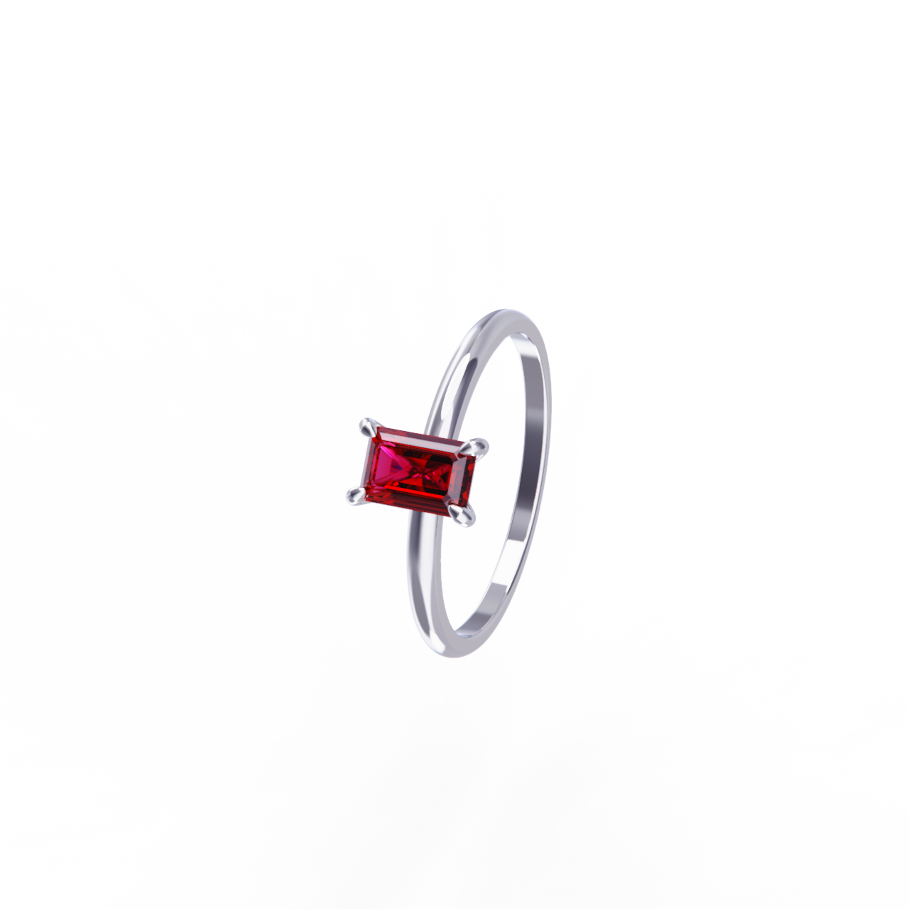 Platinum and Rubi Ring