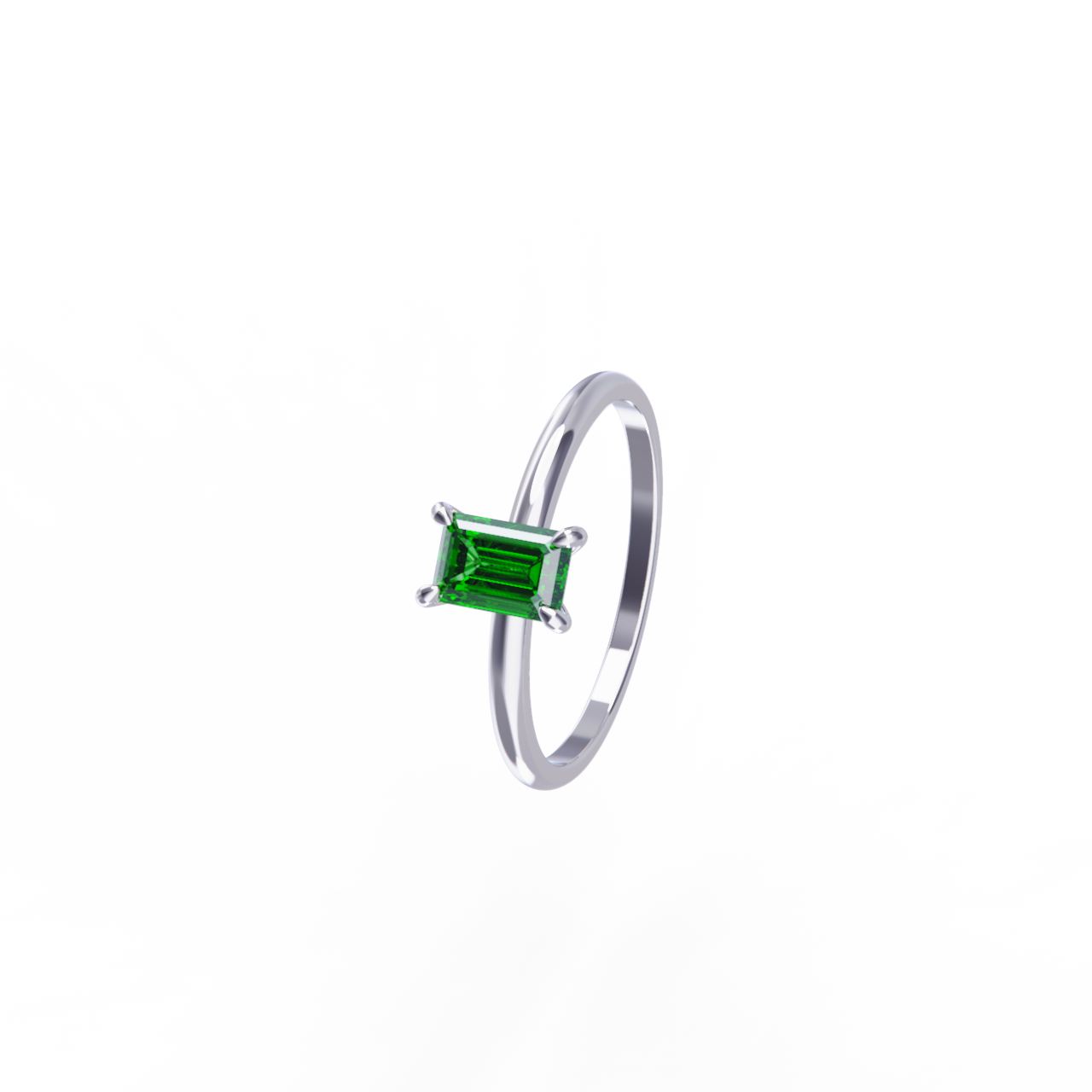 Anillo de platino con esmeralda