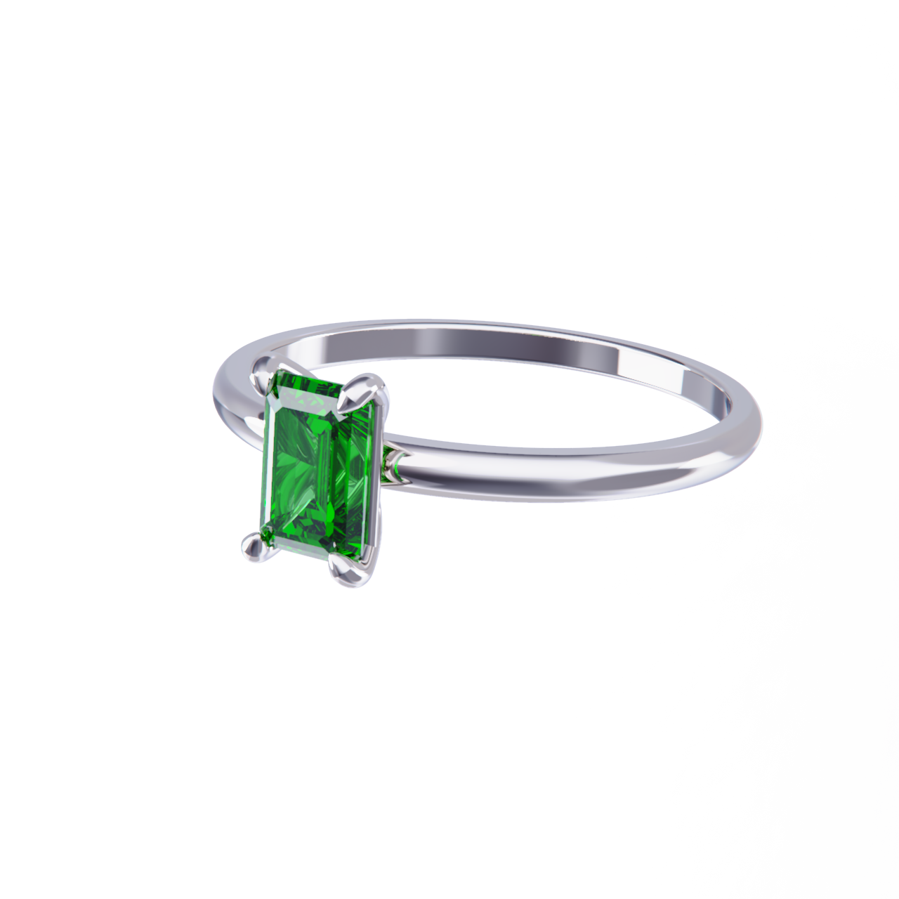 Anillo de platino con esmeralda