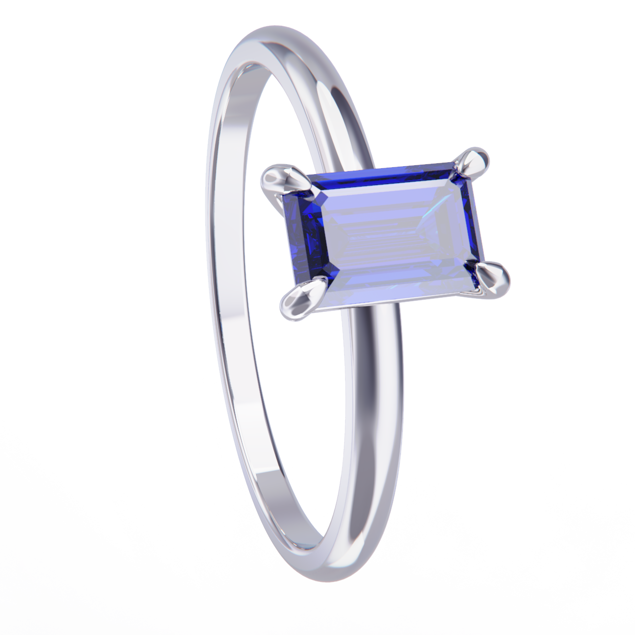 Anillo de platino y zafiro