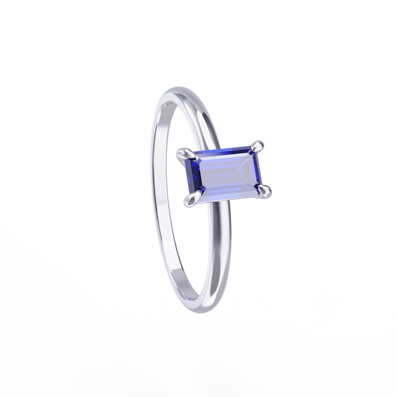 Anillo de platino y zafiro