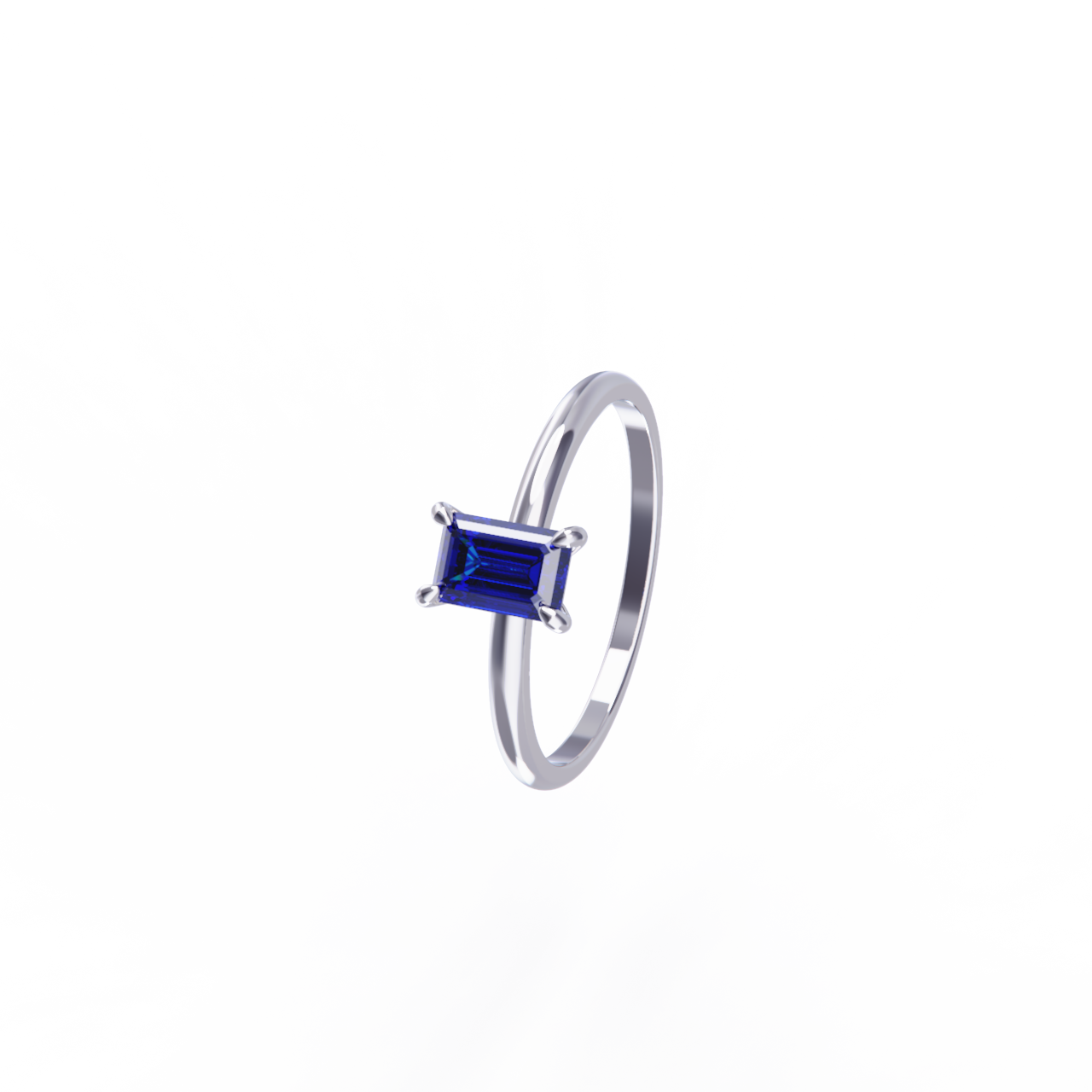 Anillo de platino y zafiro