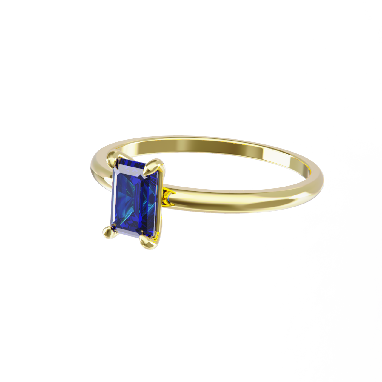 Anillo de oro amarillo y zafiro