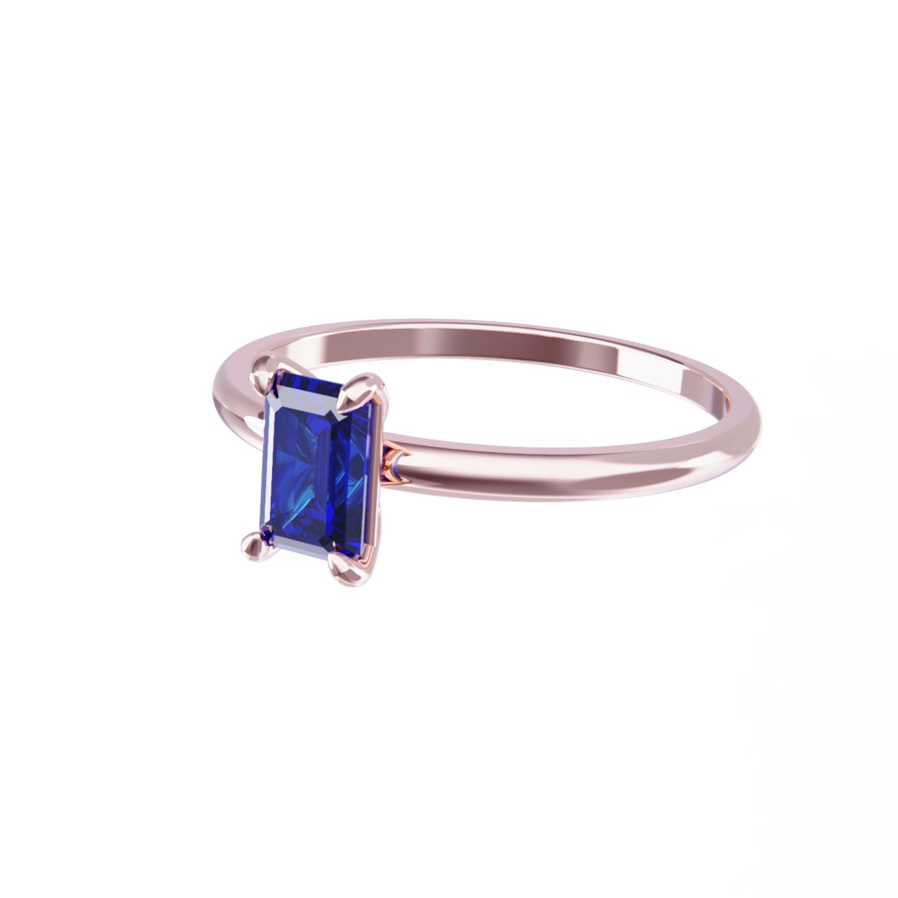 Anillo oro rosa y zafiro