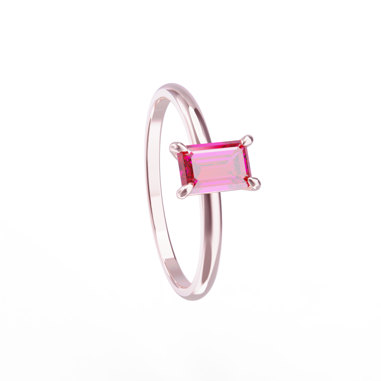 Anillo oro rosa y turmalina