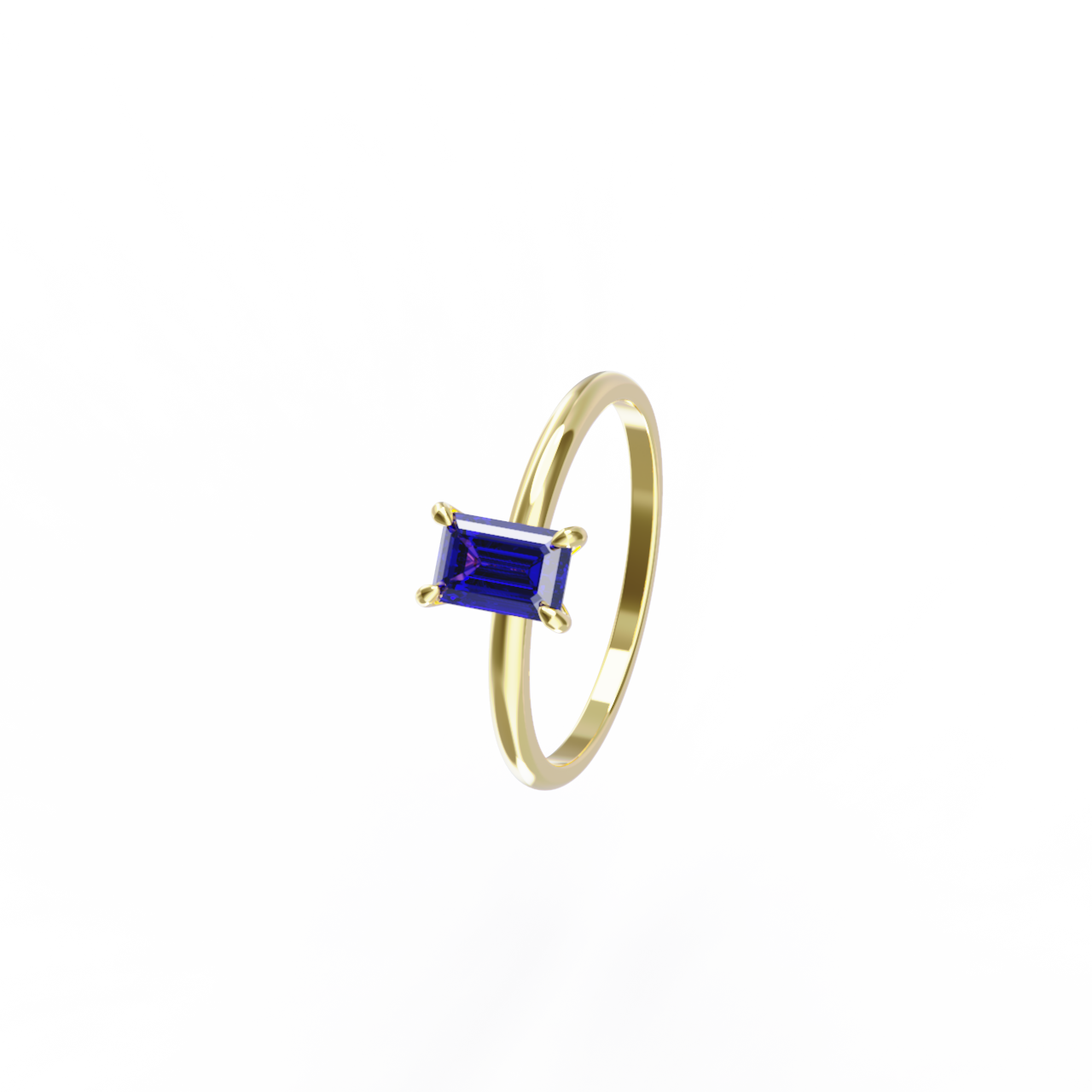 Anillo de oro amarillo y tanzanita