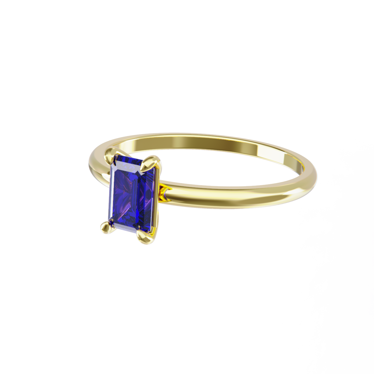 Anillo de oro amarillo y tanzanita